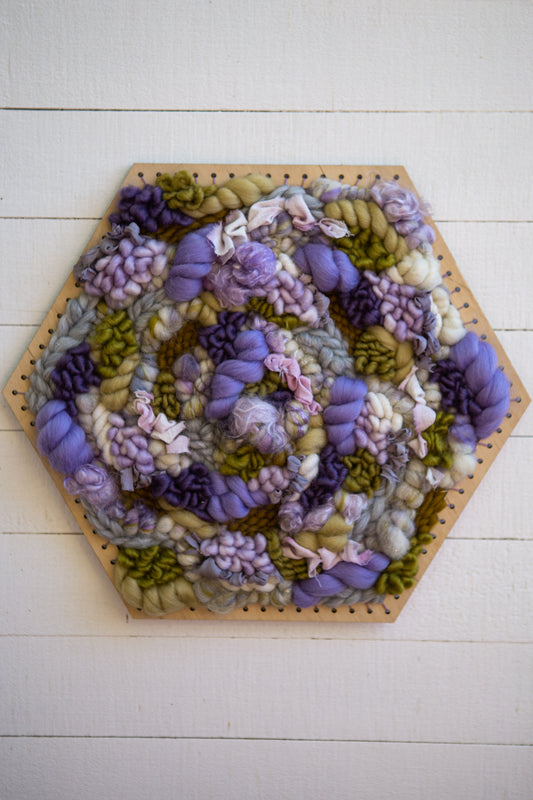 Large Lavender Field / Hexagon Wall Hanging