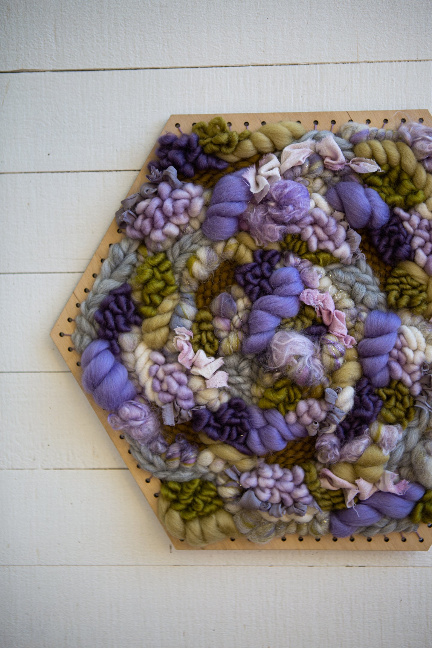 Large Lavender Field / Hexagon Wall Hanging