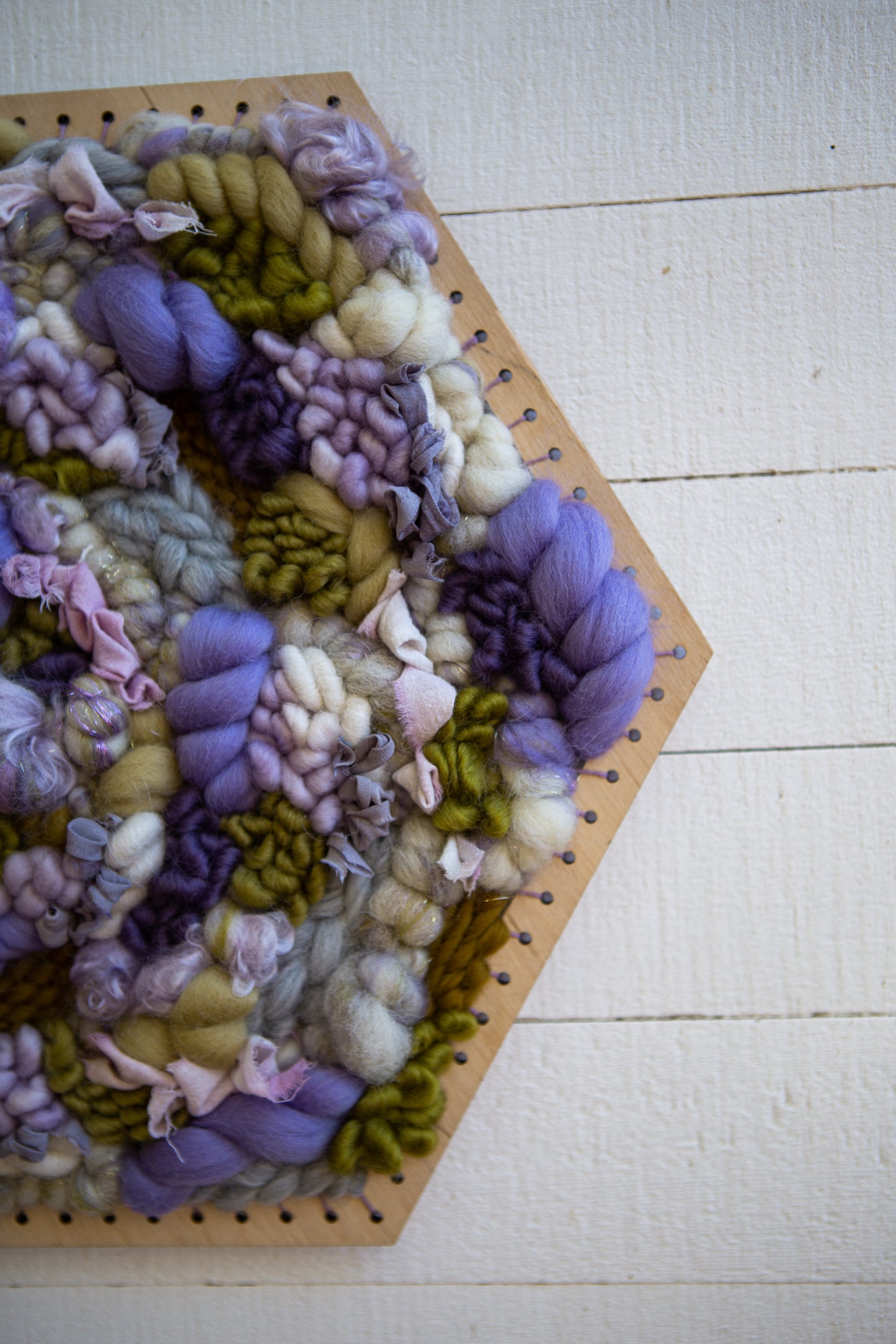 Large Lavender Field / Hexagon Wall Hanging